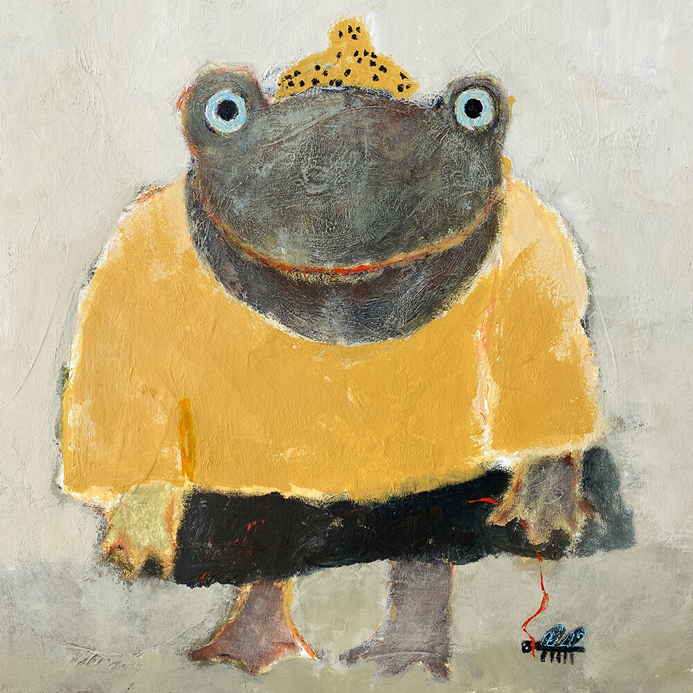 Frog and Her Fly Pet – Original