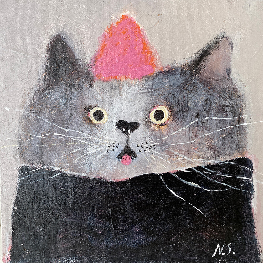 Pink Hat Cat – Original