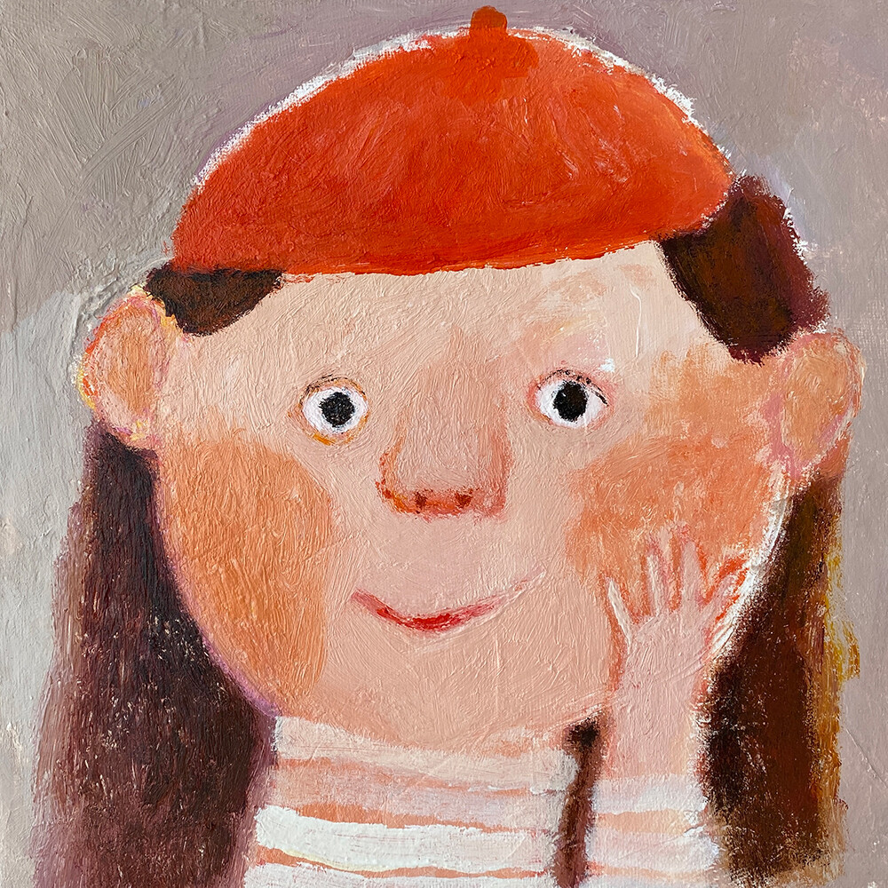 Little Girl in The Red Hat – Original