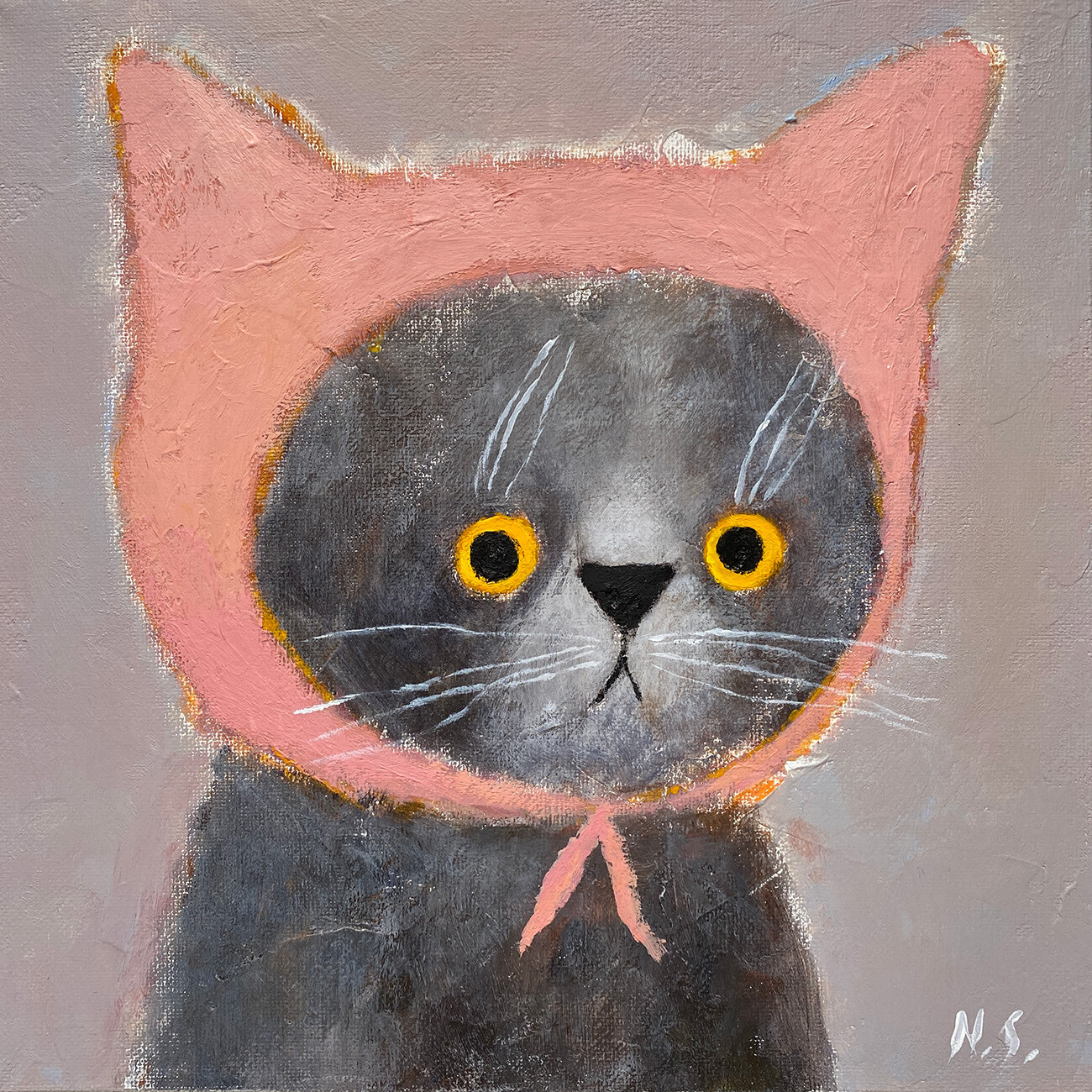 Little Cat in The Pink Hat– Original
