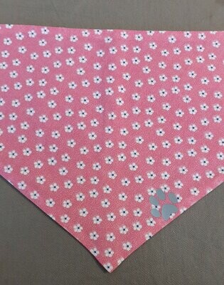 Pink Flower with Reflective Paw Print From