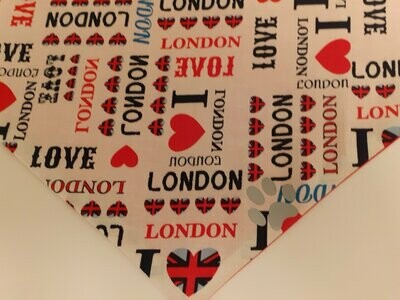 White Love London with Reflective Paw Print From