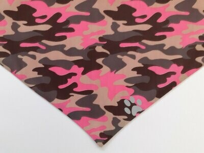 Pink Camouflage with Reflective Paw Print From