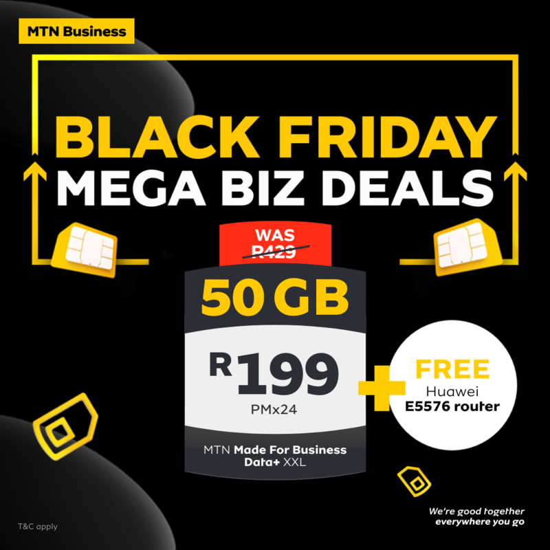 MTN Made for Business Data+ XXL &amp; Free HUAWEI E5576 Router