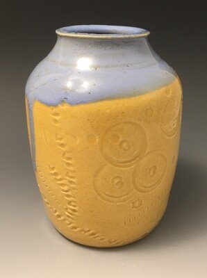Yellow and Blue Small Vase
