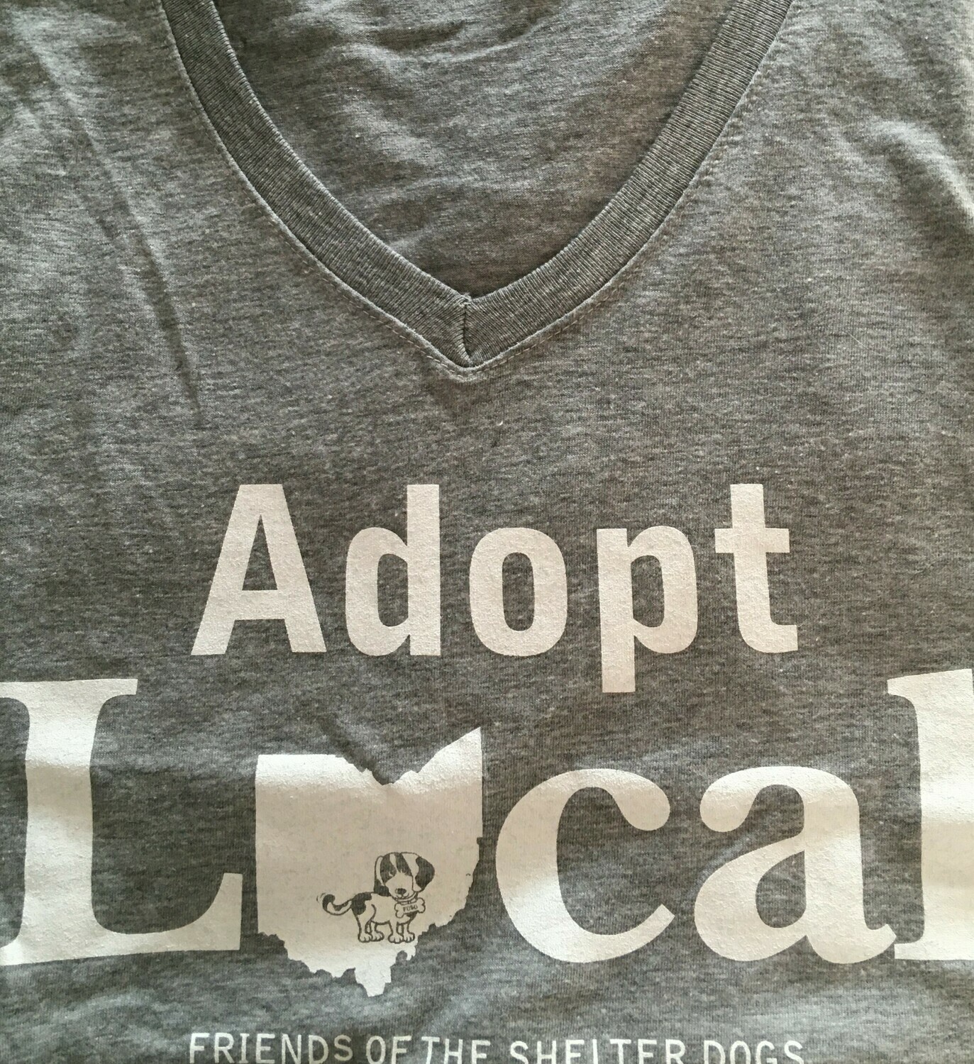 Adopt Local V-Neck Short Sleeve - Grey