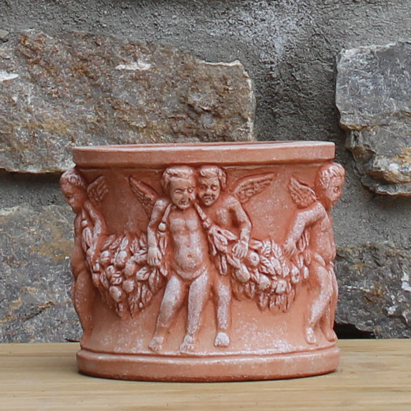 Pflanztopf &quot;Cilindrino con Putti&quot;, Ø 19 | Höhe 13 cm