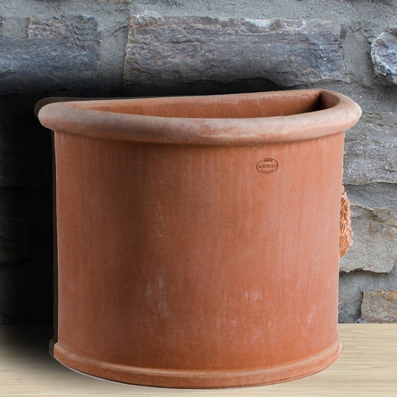 Wand Pflanztopf &quot;Semicircolare Liscio&quot;, Breite 56 | Tiefe 35 cm | Höhe 55