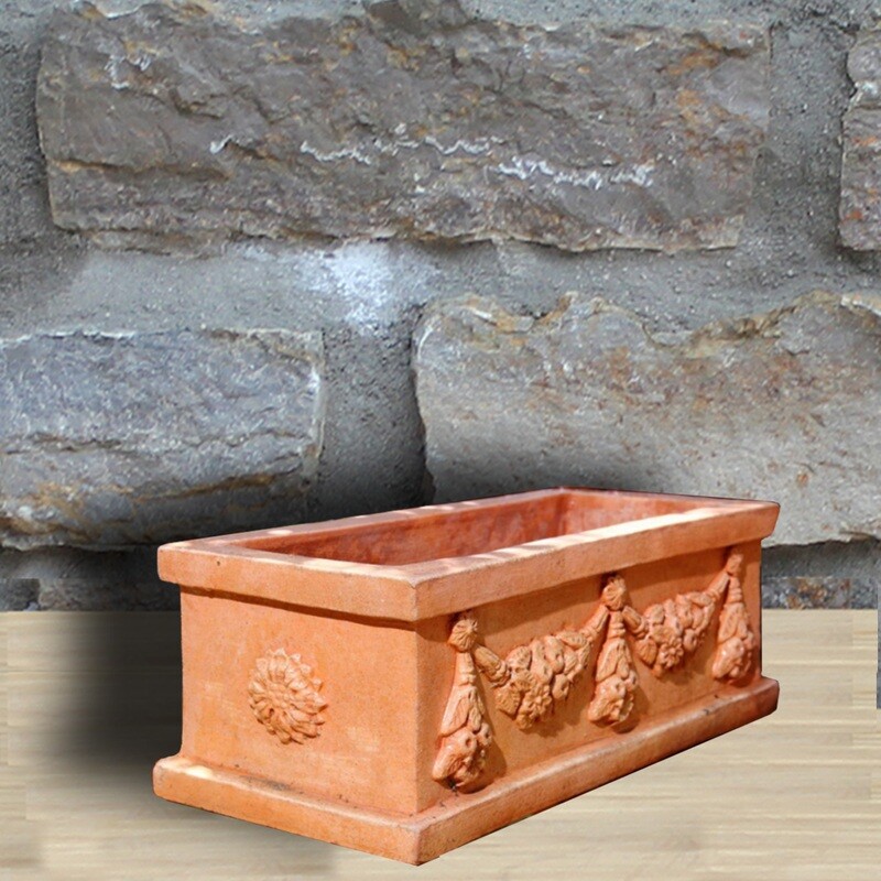 Blumenkasten/Pflanzkasten &quot; Cassetta Doppio Festone&quot;, L. 42 | T. 19 | H. 16 cm