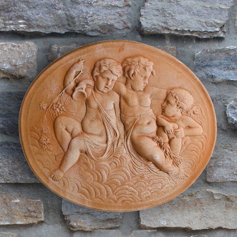 Wandrelief &quot;Ovale Putti&quot;, Breite 70 | Höhe 60 cm