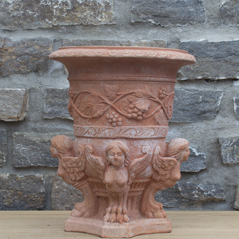 Verzierter Pflanzpokal &quot;Vaso con Sfingi&quot;,   Ø Außen 43 | Höhe 50 cm