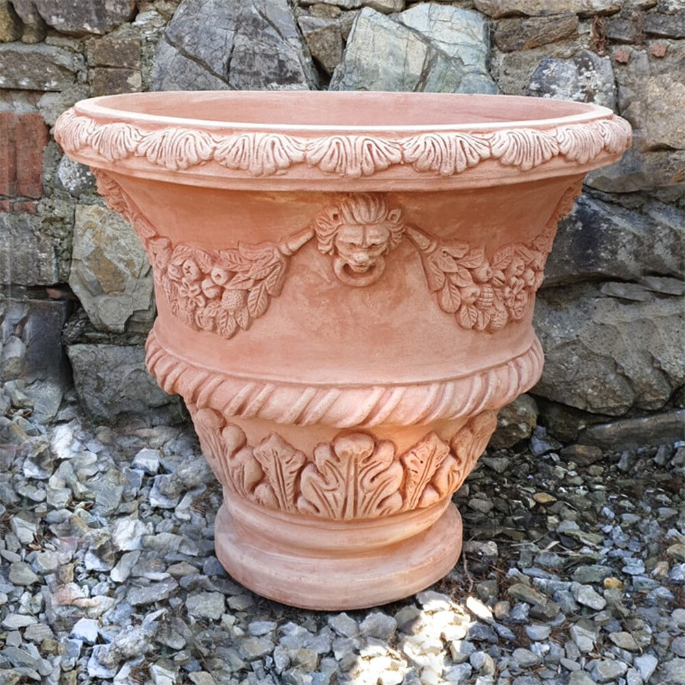 Pflanztopf mit Verzierung &quot;Vaso Ornato a Calice&quot;, Ø innen 54 | Ø außen 63 | Höhe 56 cm