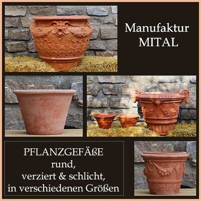 Pflanztöpfe - rund, verziert &amp; schlicht