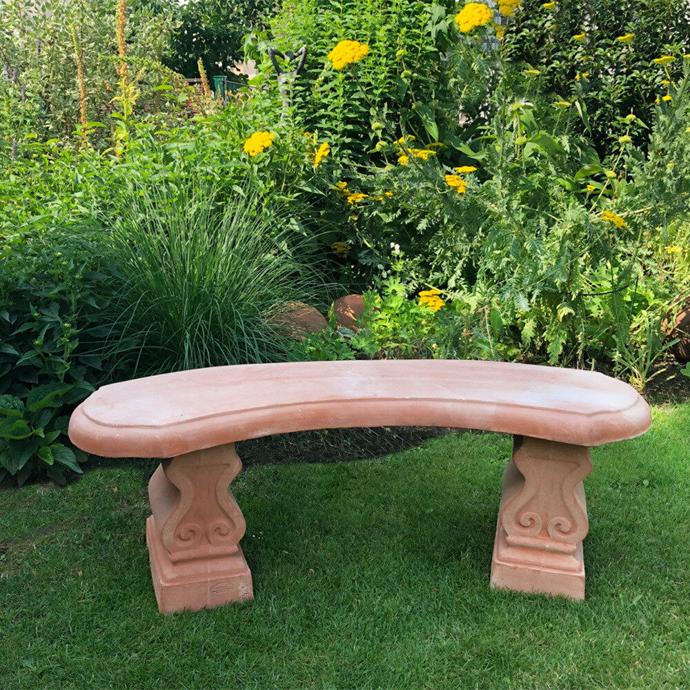 Terracotta Bank &quot;Panca Curva&quot;, Länge 130 cm | Höhe 45 cm