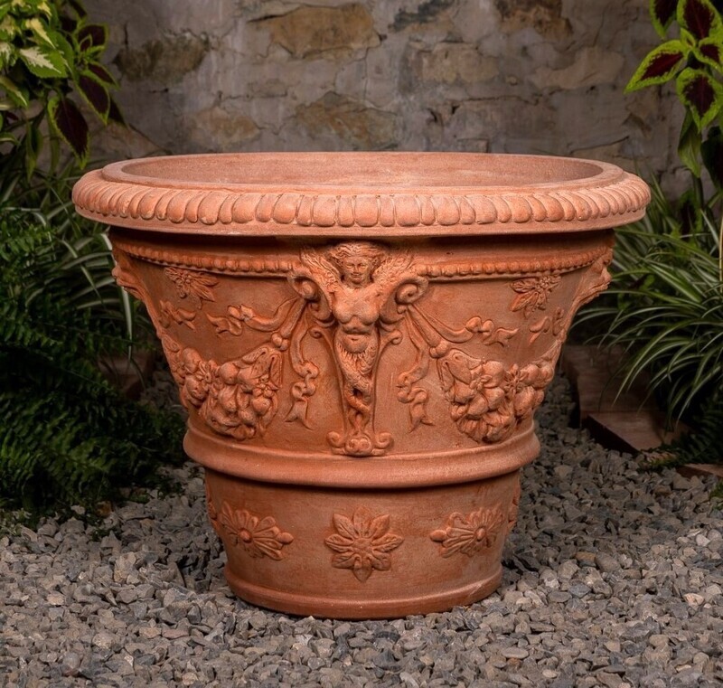 Pflanztopf/Pflanzgefäß verziert, &quot;Vaso Ornato con Cariatidi&quot;, Ø Innen 50 | Höhe 43 cm