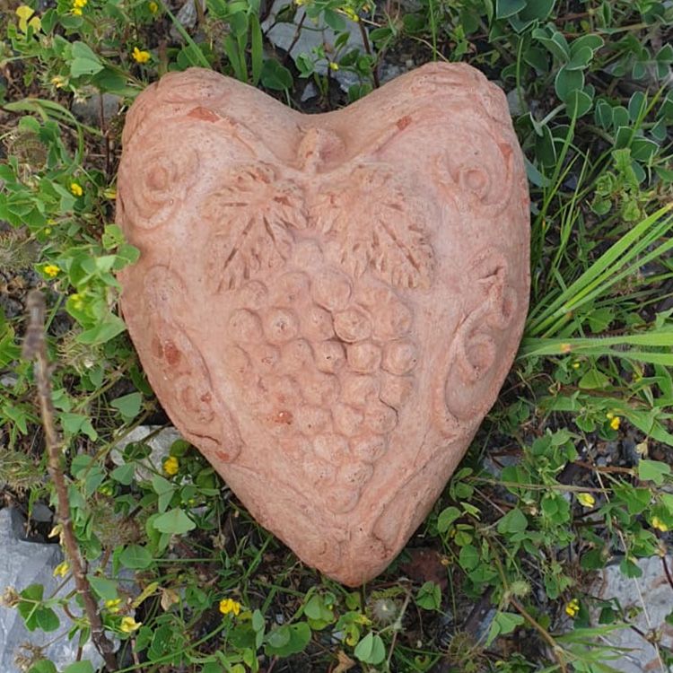 Dekoratives Terracotta Herz, Länge 13 cm