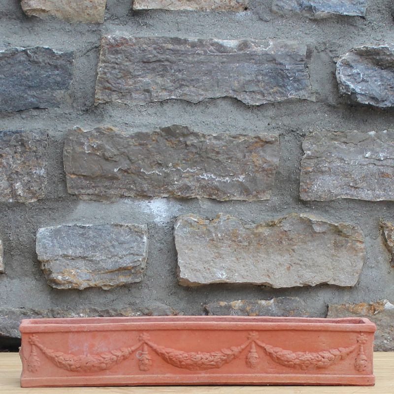 Blumenkasten/Pflanzkasten, verziert und schmal, L. 55 | T. 12 | H. 10 cm