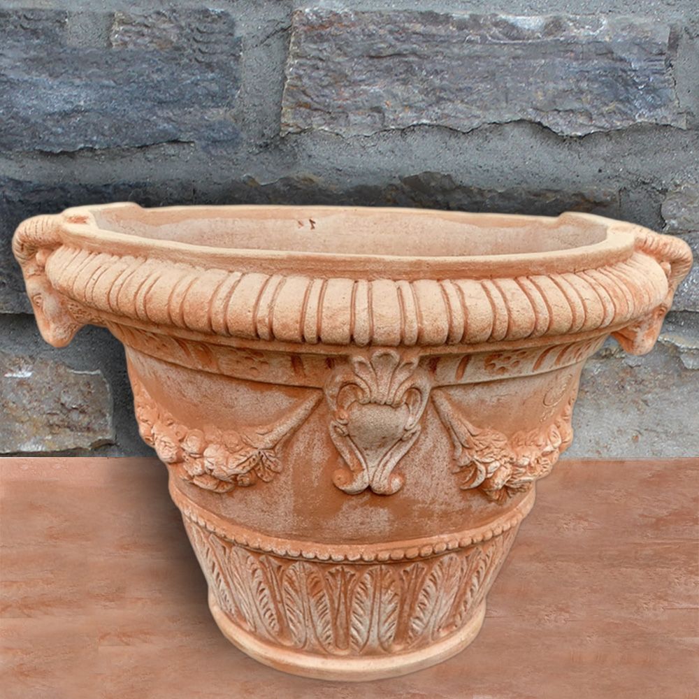 Pflanztopf/Pflanzgefäß "Vaso ornato con teste ariete" Widder, Ø  innen 45 | außen 62 | Höhe 42 cm