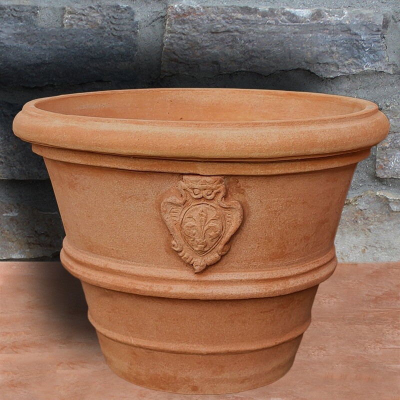 Pflanztopf "Vaso con Giglio", elegant mit Lilie, Ø innen 60 cm | Ø außen 65 cm | Höhe 50 cm
