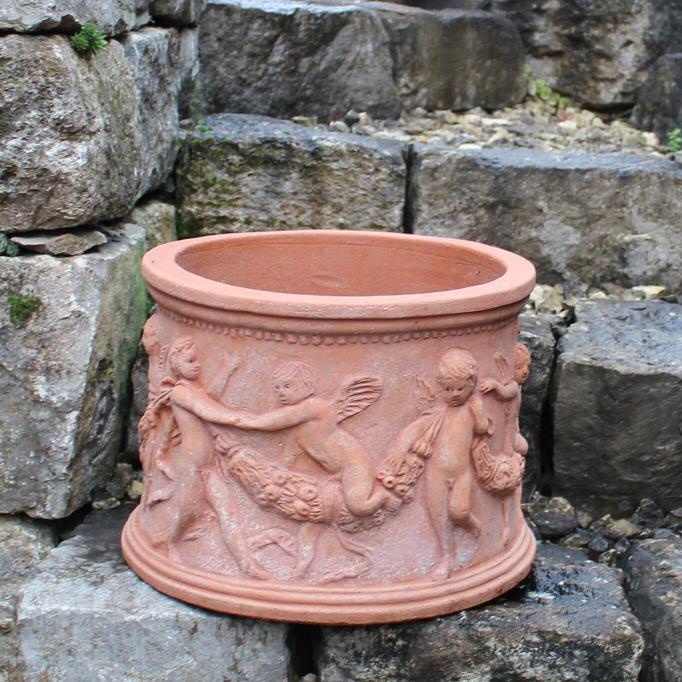 Pflanztopf "Cilindro con putti", Ø innen 31 | Höhe 23 cm