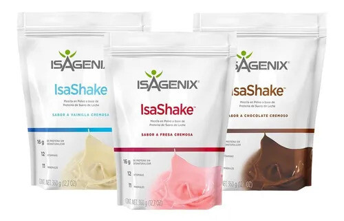 Isagenix Isashake combo de 3 sabores- Chocolate, Vainilla y Fresa