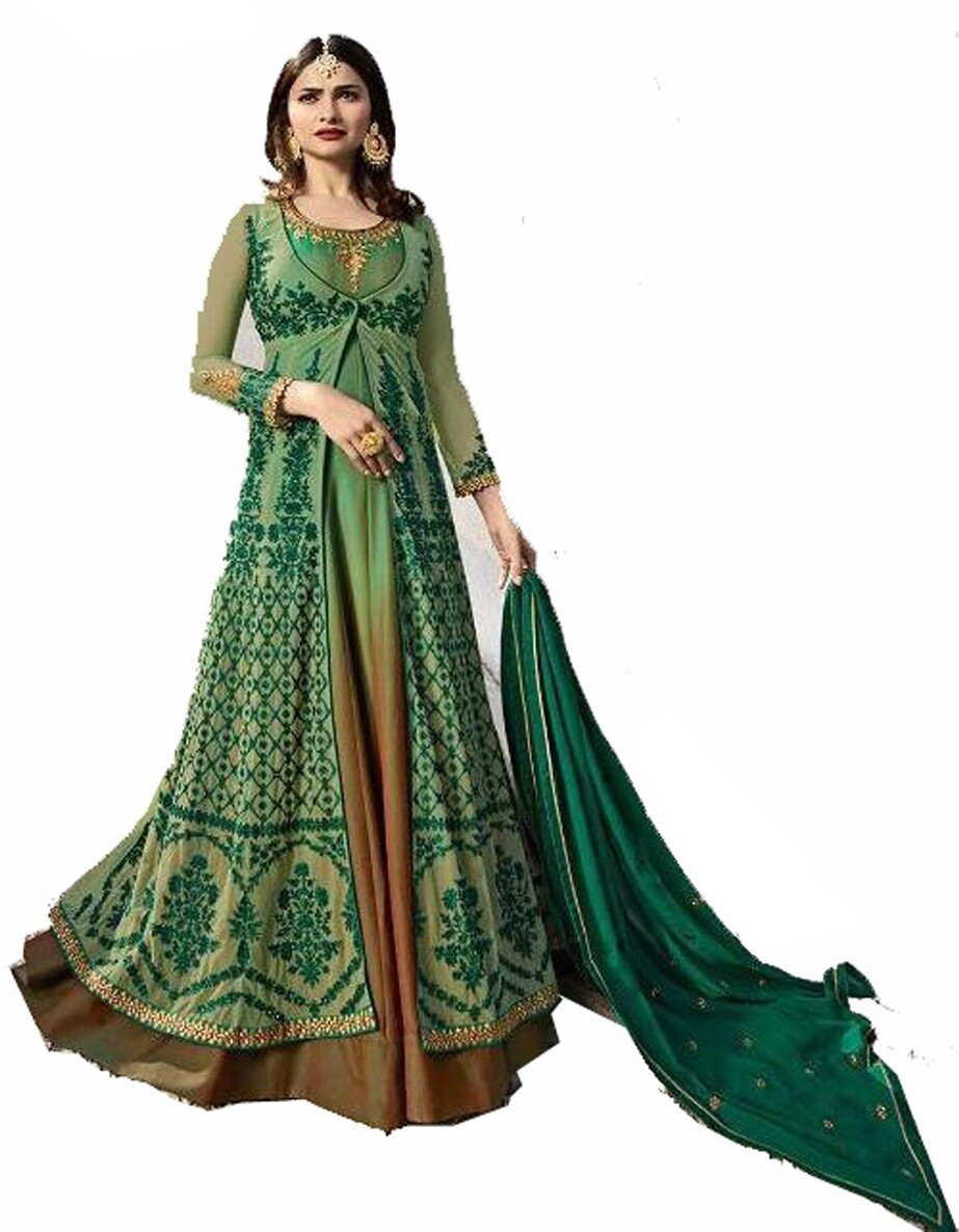 green ethnic gown