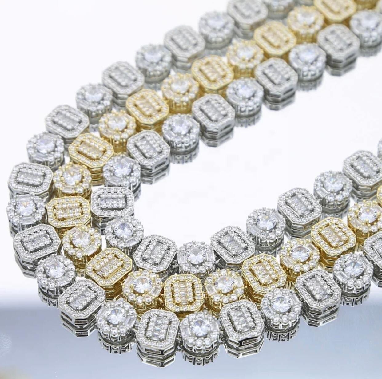 Charm Tennis Cuban Link Chain