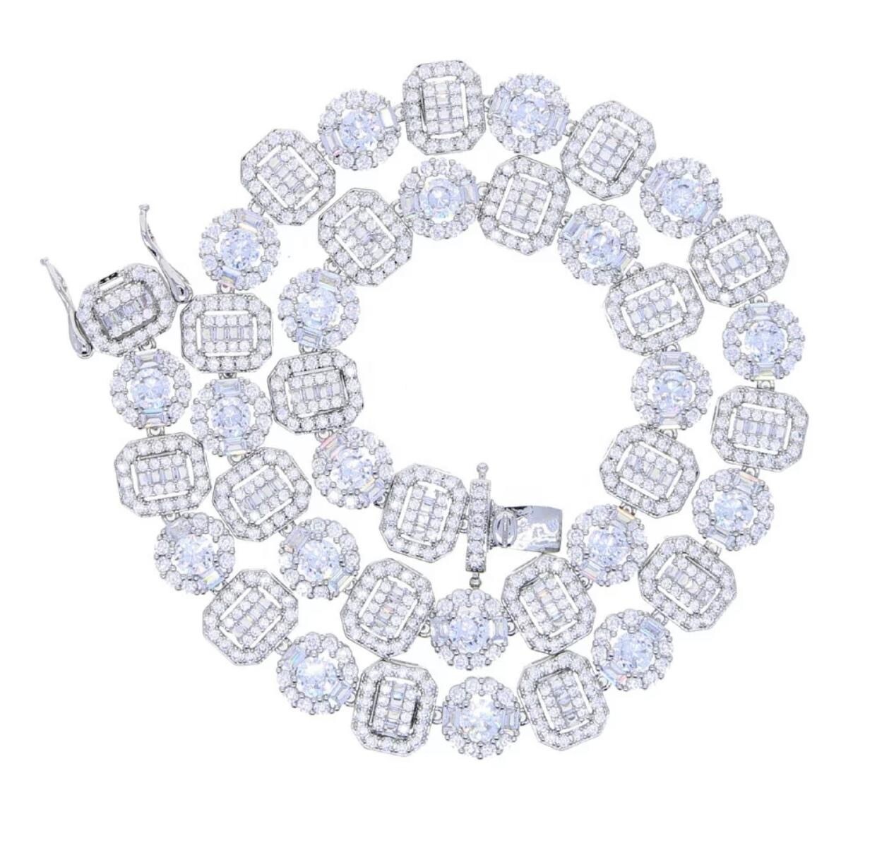 Charm Tennis Cuban Link Chain