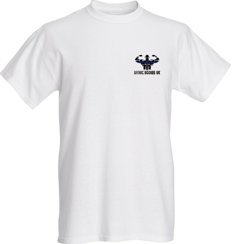 Bionicbodiesuk &quot;thin blue line&quot; T shirt white