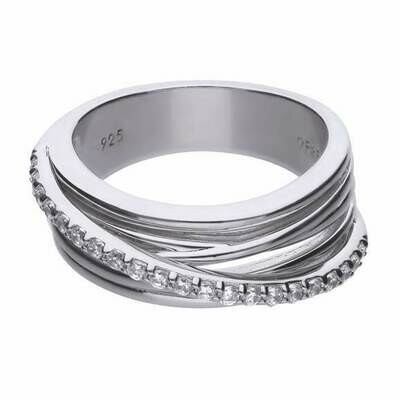 ANILLO DIAMONFIRE  aros cruzados y circonitas