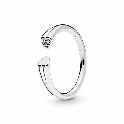 Anillo Pandora  en plata de ley Dos Corazones