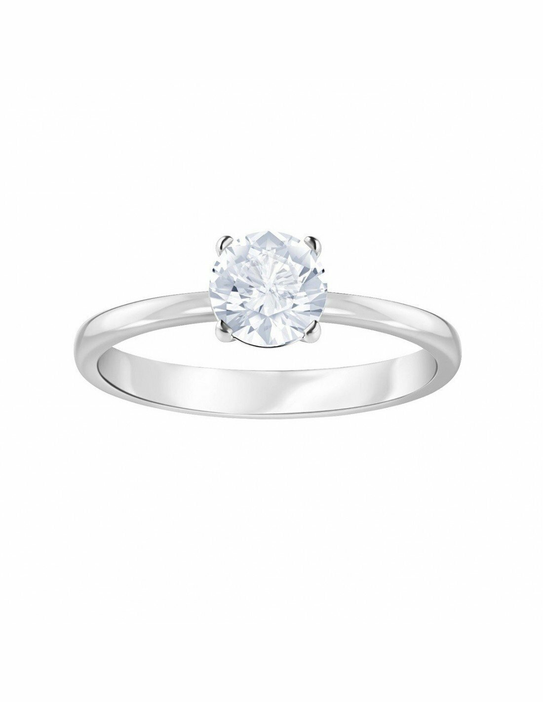 Anillo Swarovski  Attract, blanco, Baño de Rodio