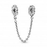CHARM PANDORA Cadena de seguridad en plata de ley Brillo Transparante