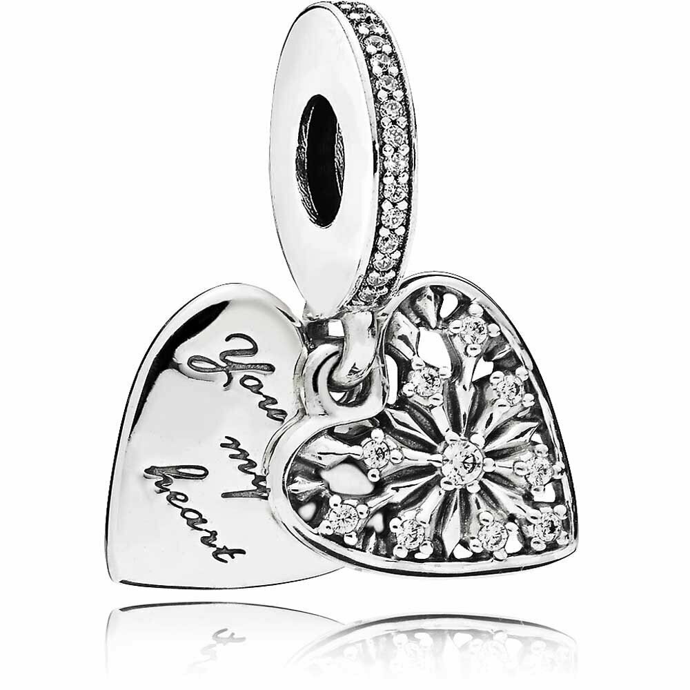 CHARM PANDORA  colgante doble, con dos corazones
