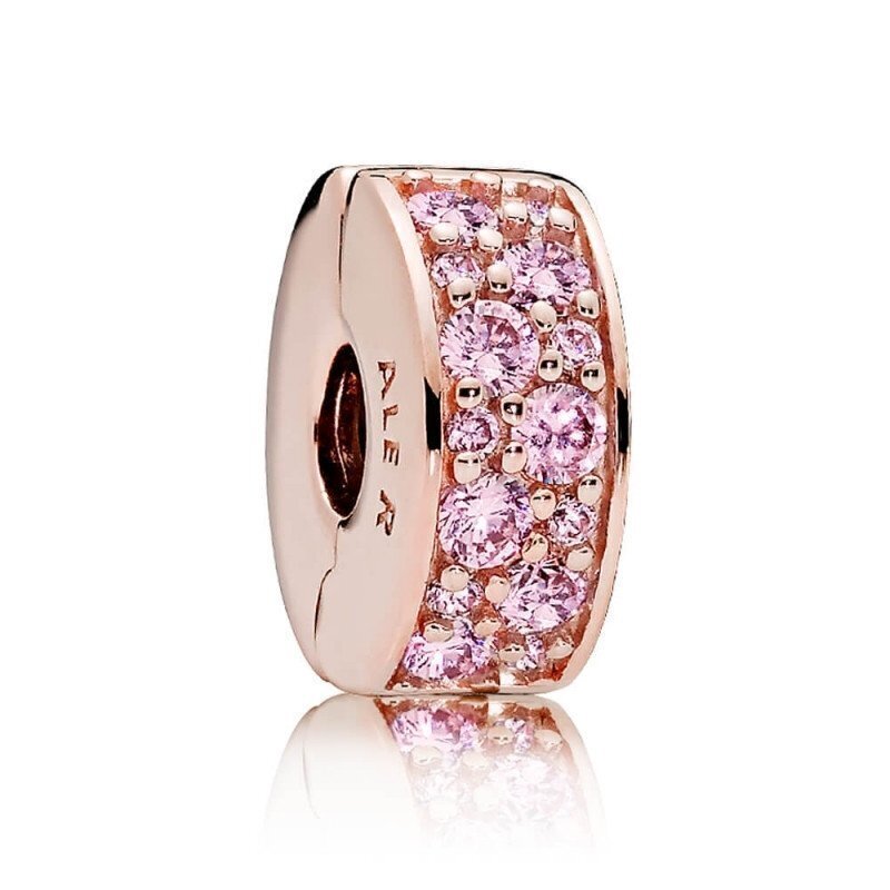 CHARM PANDORA  de Clip Pavé Rosa