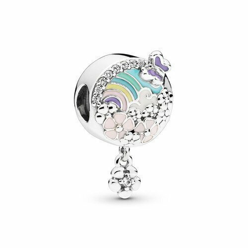 Charm PANDORA  en plata de ley Historia Flores Coloridas