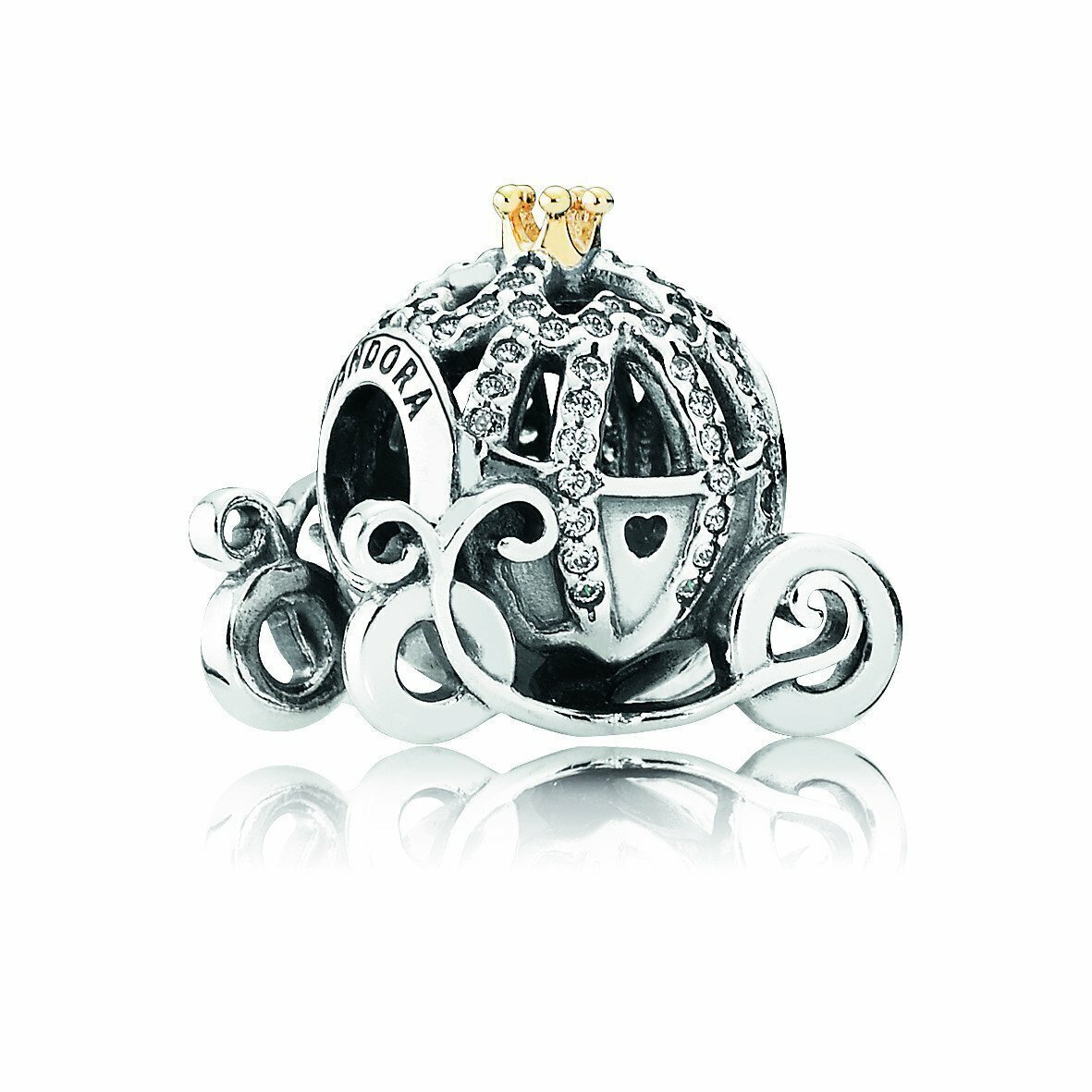 Charm PANDORA  en plata de ley y oro Carroza de Cenicienta