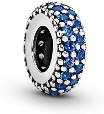 CHARM PANDORA Separador en plata de ley en pavé azul