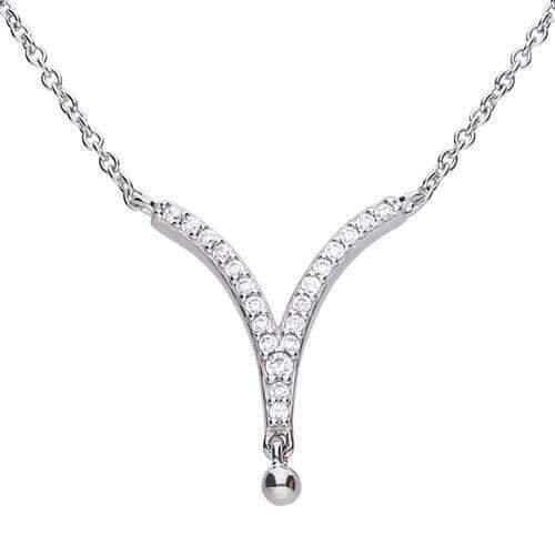 COLLAR DIAMONFIRE pavé de plata en forma de V