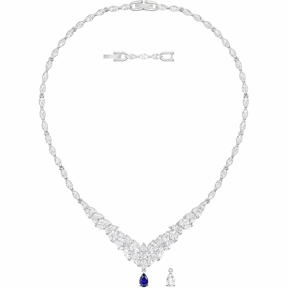 Collar  Swarovski Louison, blanco, Baño de Rodio