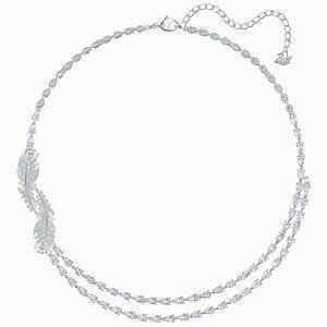 Collar swarovski  Nice, blanco, Baño de Rodio