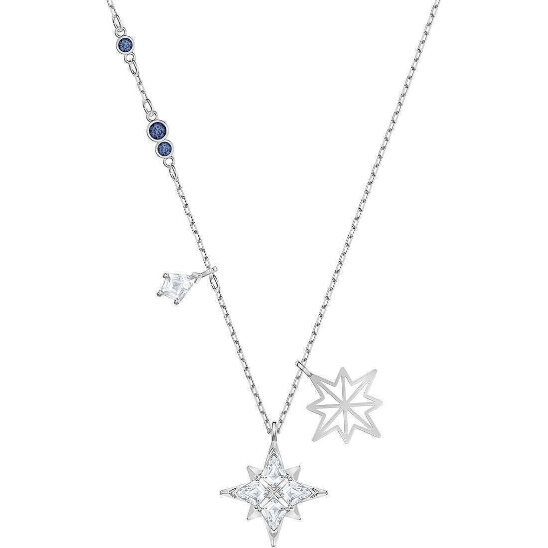 Collar  Swarovski Symbolic Star, blanco, Baño de Rodio