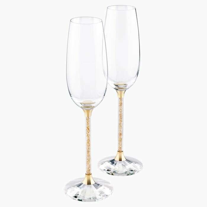 CRISTAL SWAROVSKI COPAS CRYSTALLINE, DORADO (SET DE 2)