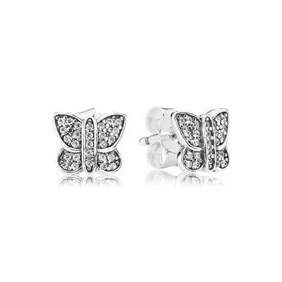 PENDIENTES PANDORA Brincos Borboletas Pavé