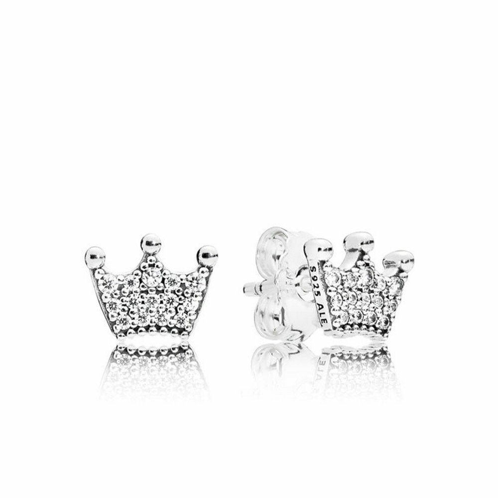 Pendientes PANDORA  en plata de ley Coronas Encantadas
