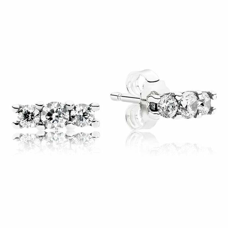 Pendientes PANDORA  en plata de ley Elegancia Brillante