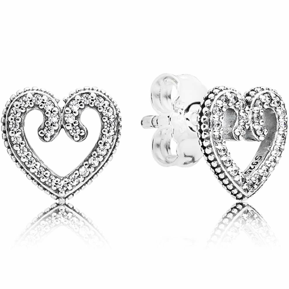 Pendientes  PANDORA en plata de ley Remolinos de Corazón