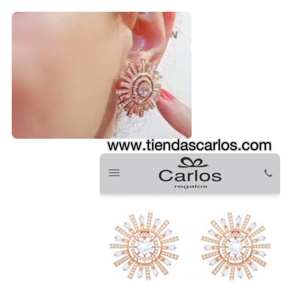 Pendientes SWAROVSKI  de clip Sunshine, blanco, Baño en tono Oro Rosa