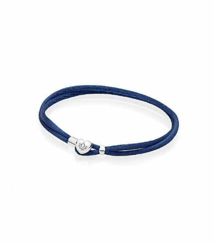 PULSERA PANDORA CORDON AZUL PLATA