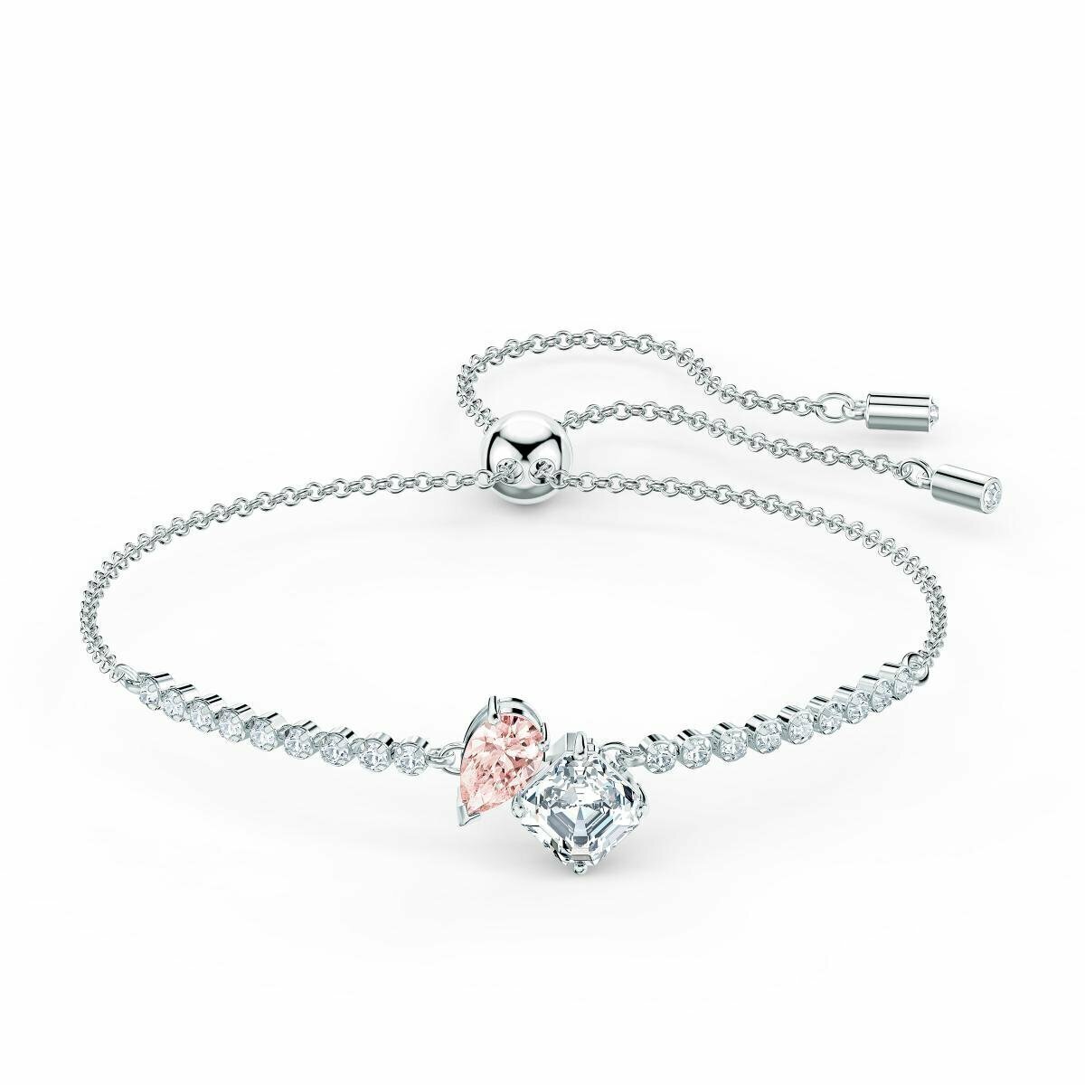 Pulsera SWAROVSKI  Attract Soul, rosa, baño de rodio